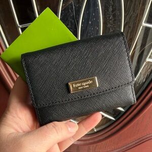 Kate Spade Black Card Holder with Gold Accent
